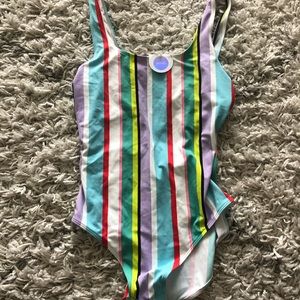 ASOS Monki Small NWT Striped One Piece Swimsuit
